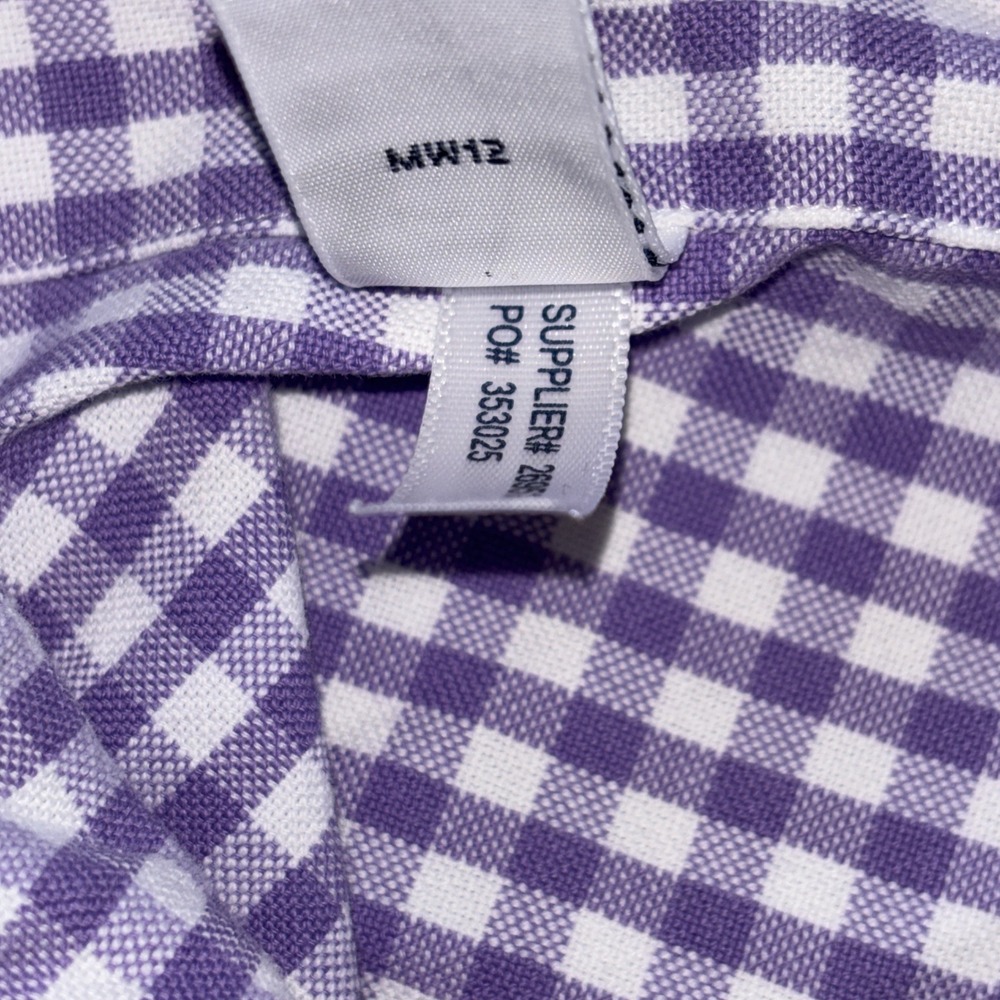 Polo Ralph Lauren Shirt Mens XLarge Purple Gingham Check Poplin Button Down - Picture 5 of 7